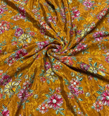 Pure crepe Position print embroidery