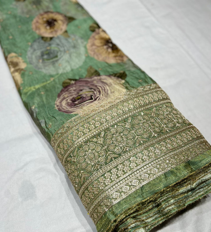Digital print embroidery