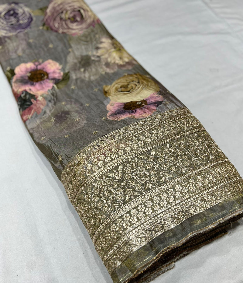 Digital print embroidery