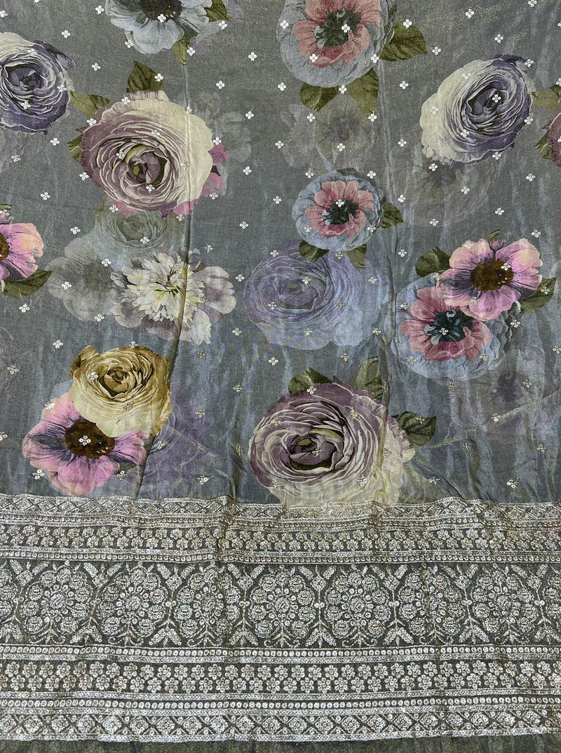 Digital print embroidery