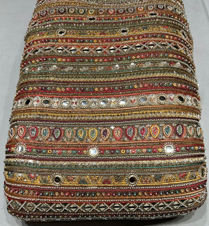 sequence cutdana  With real mirror embroidery