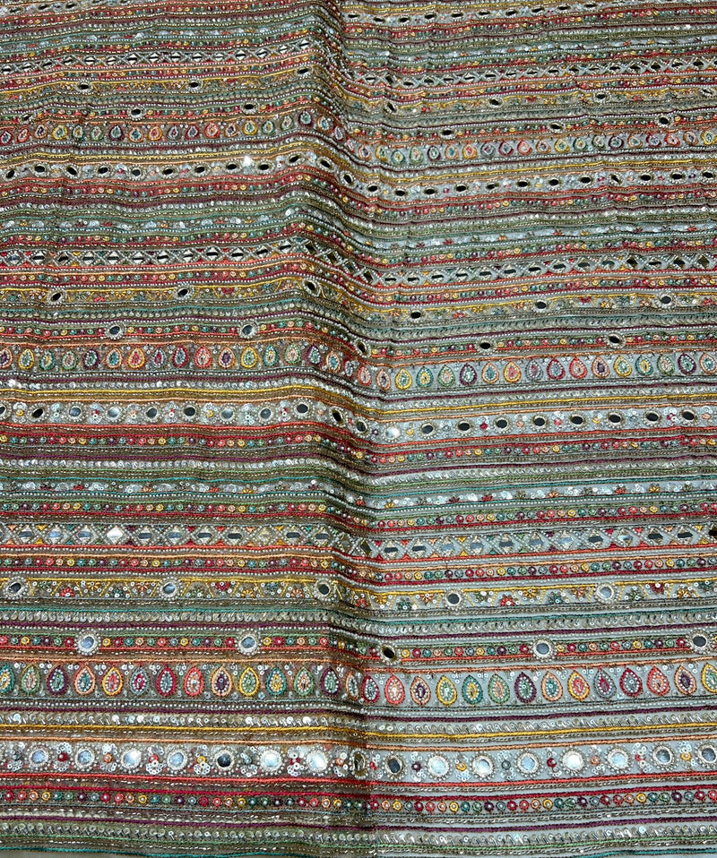sequence cutdana  With real mirror embroidery