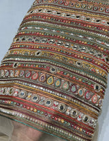 sequence cutdana  With real mirror embroidery