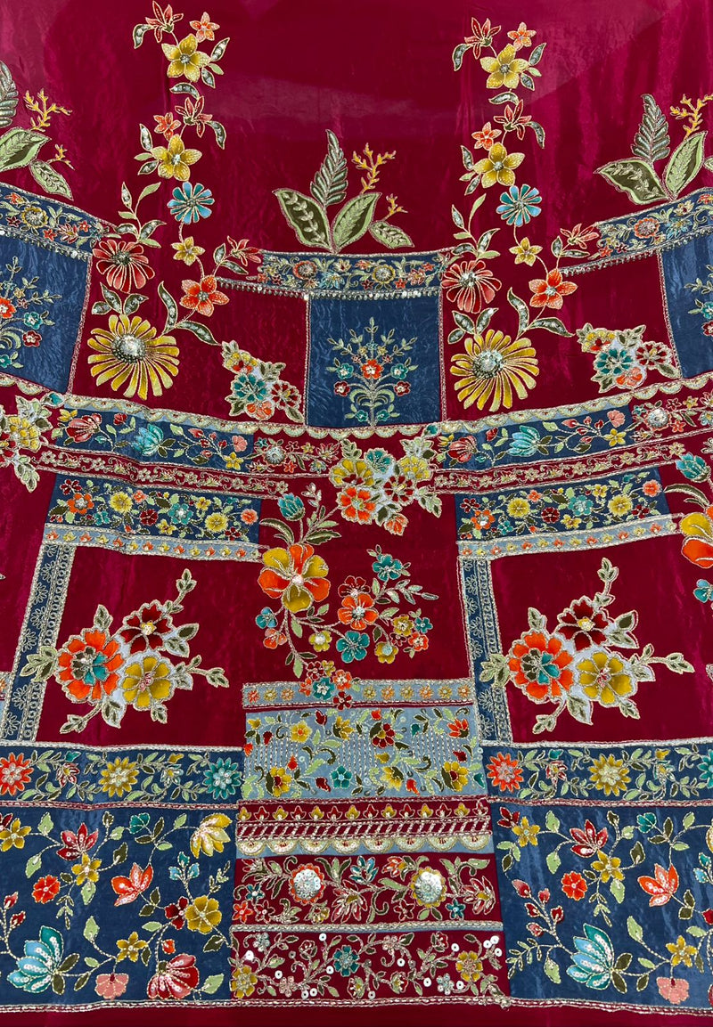 Persian position print embroidery