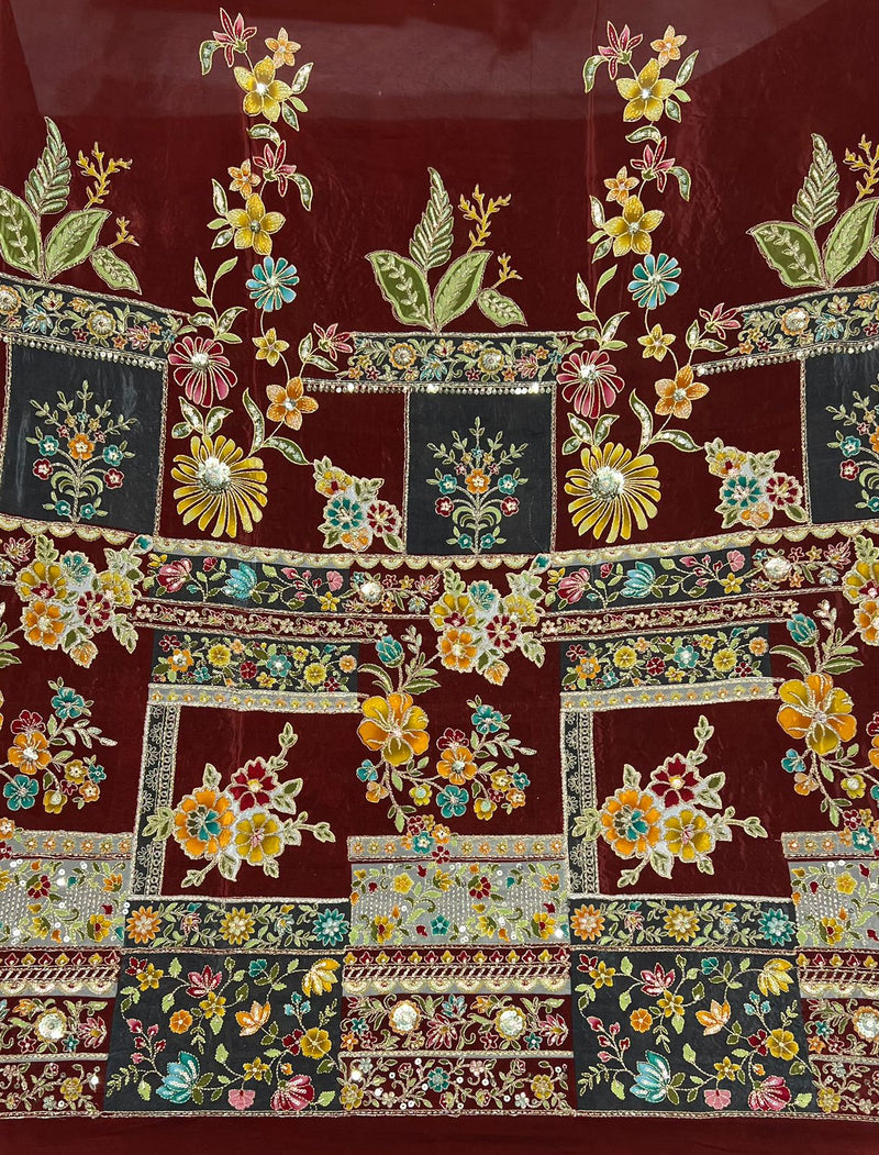 Persian position print embroidery