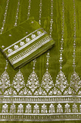 Tissue dupatta embroidery