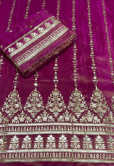 Tissue dupatta embroidery