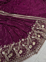 crepe handwork cutdana embroidery