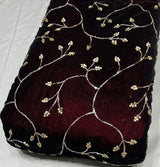 velvet cutdana jaal embroidery