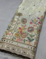 Multi cutdana mirror embroidery