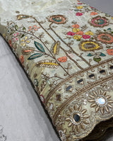 Multi cutdana mirror embroidery