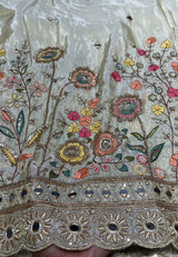 Multi cutdana mirror embroidery