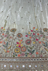 Multi cutdana mirror embroidery
