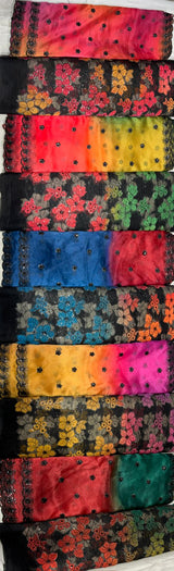 net aplic multi colored embroidery