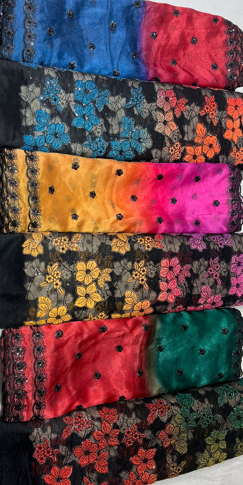 net aplic multi colored embroidery