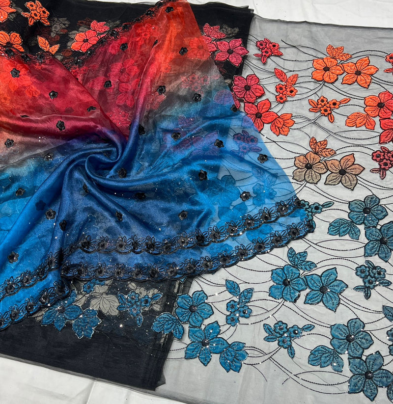 net aplic multi colored embroidery