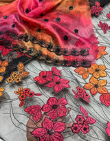 net aplic multi colored embroidery