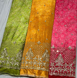 velvet Bandhni embroidery
