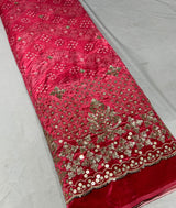 velvet Bandhni embroidery