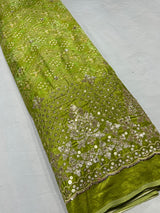 velvet Bandhni embroidery