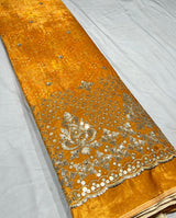 velvet Bandhni embroidery