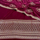 Velvet border embroidery