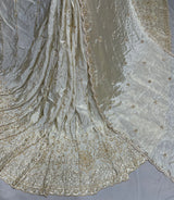 tissue Heavy cutdana handwork embroidery