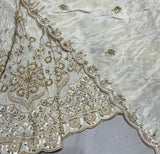 tissue Heavy cutdana handwork embroidery