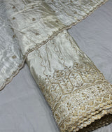 tissue Heavy cutdana handwork embroidery