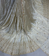 tissue Heavy cutdana handwork embroidery