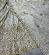 tissue Heavy cutdana handwork embroidery