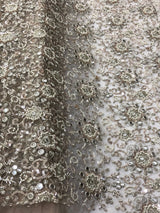 Net handwork mirror embroidery