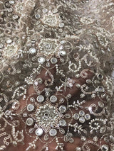 Net handwork mirror embroidery