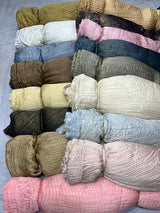 Satin foil crush pleating