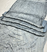 Satin foil crush pleating