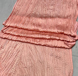 Satin foil crush pleating