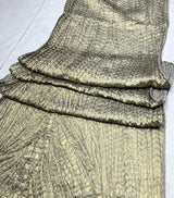 Satin foil crush pleating