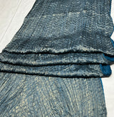 Satin foil crush pleating