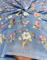 pure mul chanderi embroidery