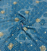 Georgette Bandhani embroidery