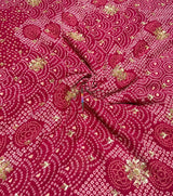 Georgette Bandhani embroidery