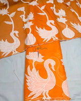 Mul Chanderi aplic work embroidery