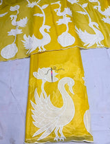 Mul Chanderi aplic work embroidery