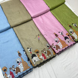 Linen thread embroidery