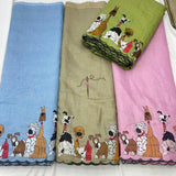Linen thread embroidery