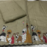 Linen thread embroidery