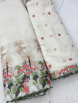 Chanderi lurex heavy embroidery