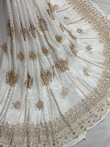 Crepe handwork embroidery