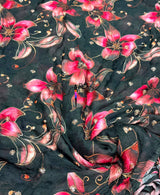 Digital print booti embroidery