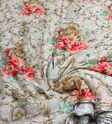 Digital print booti embroidery
